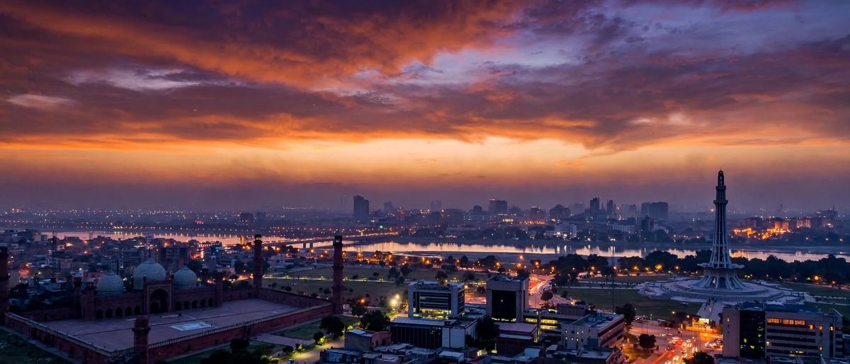 Lahore skyline at dusk — home of the businesses WebDev Lahore builds websites for