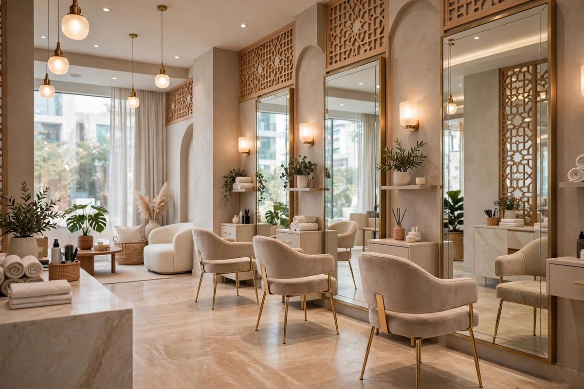 An elegant salon interior — salons convert browsers with online booking websites